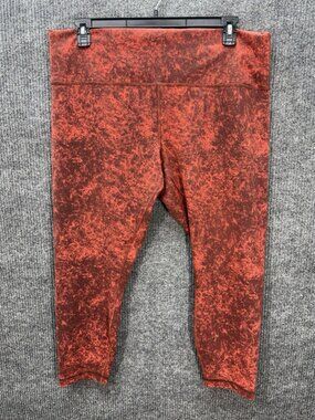 Lululemon Wunder Under Train Leggings Women’s 20 Red Black High Rise Everlux 25”